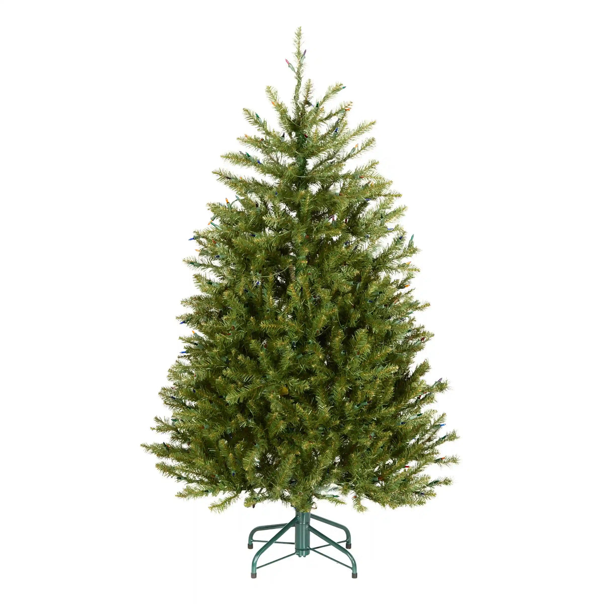 4.5 ft. Pre-Lit Dunhill Fir Hinged Tree with Multicolor Lights, Plug-In