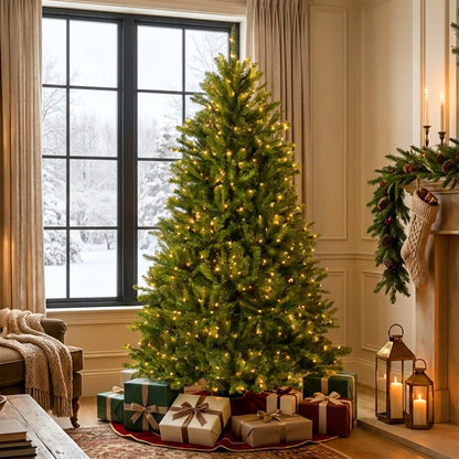 6 ft. Pre-Lit Dunhill Fir Hinged Tree with Clear Lights, Plug-In