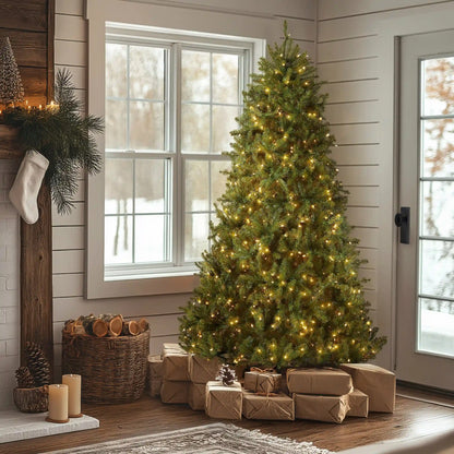 6.5 ft. Pre-Lit Dunhill Fir Tree with Warm White Lights, Plug-In