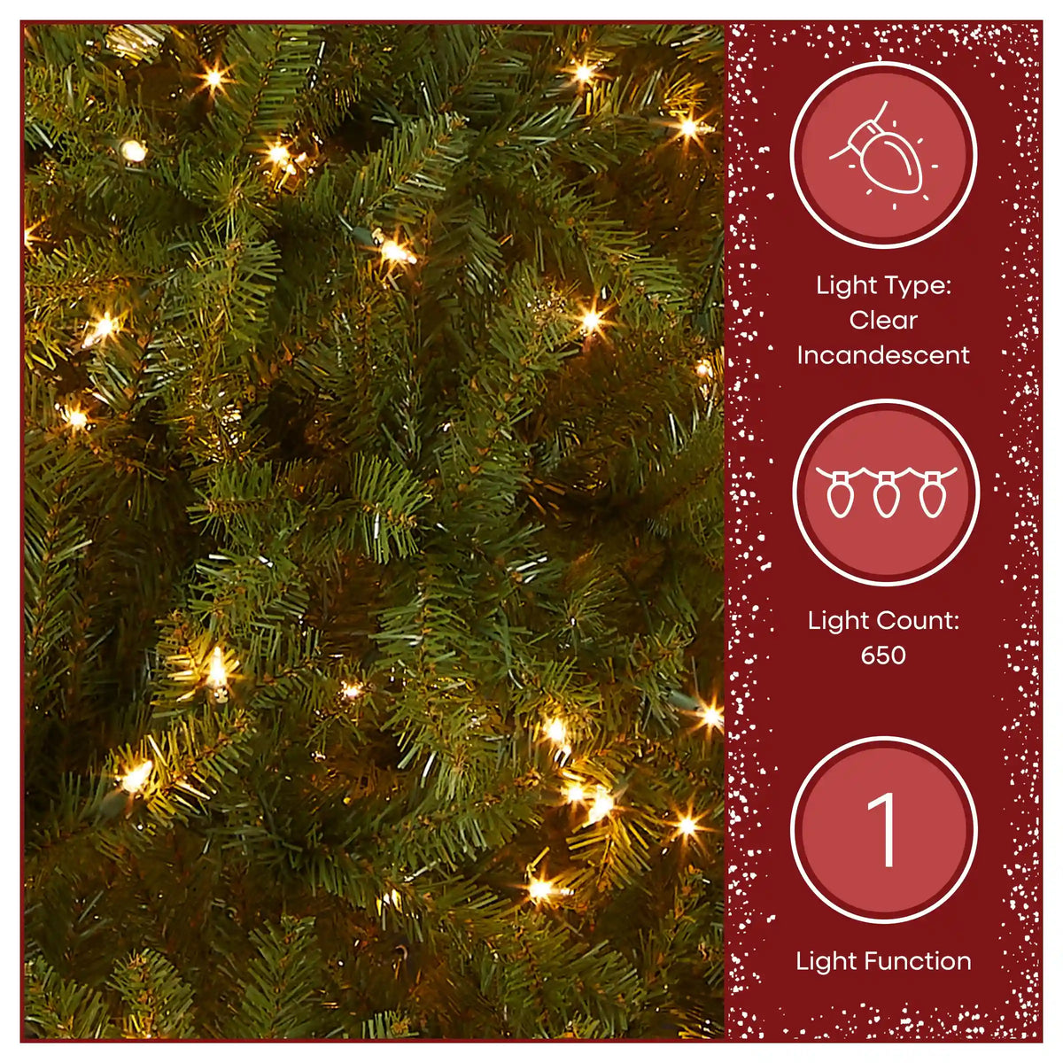 6.5 ft. Pre-Lit Dunhill Fir Tree with Warm White Lights, Plug-In