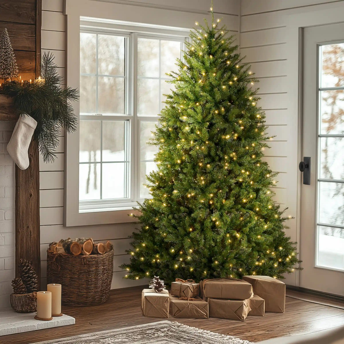 7 ft. Pre-Lit Dunhill Fir Full Tree with Clear Lights