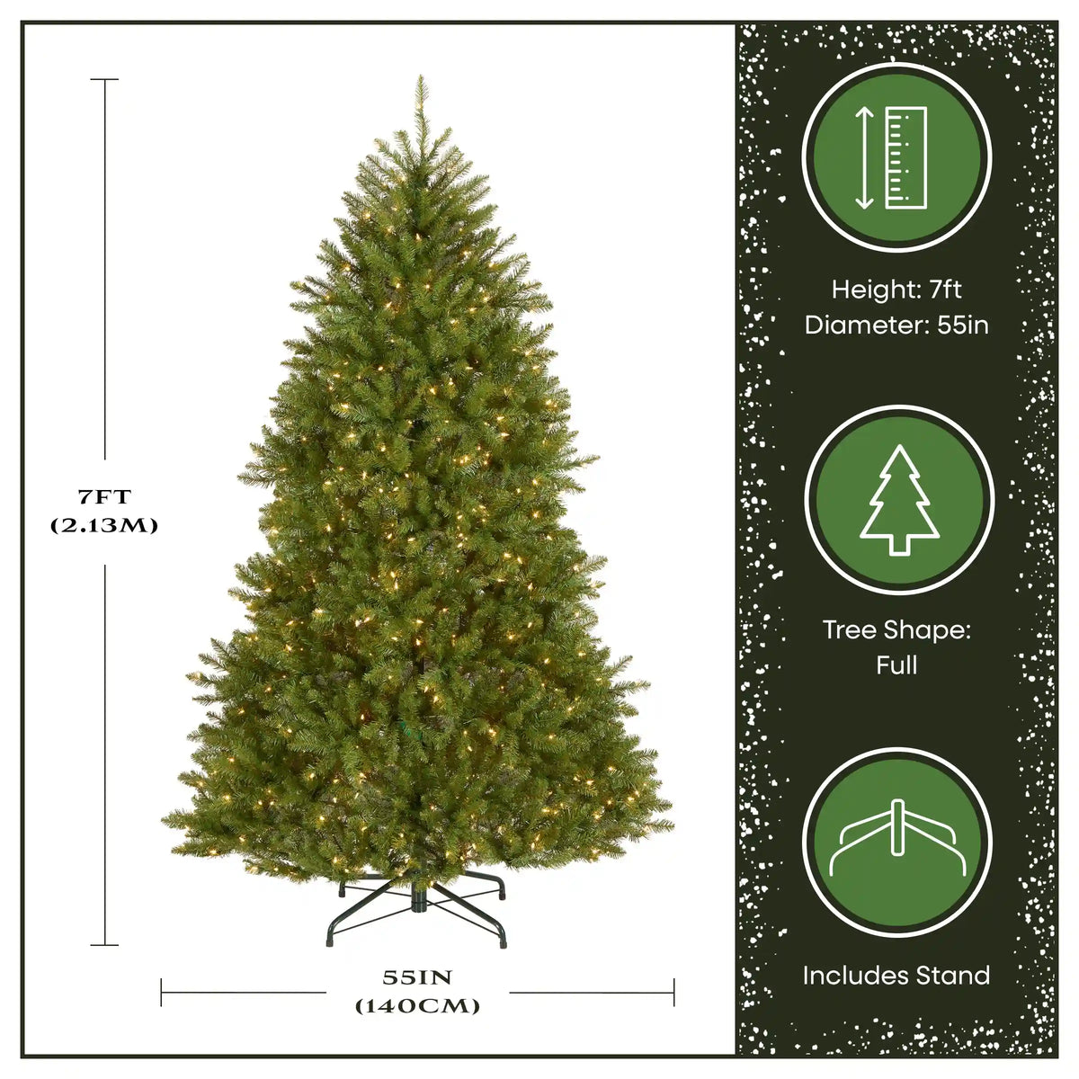 7 ft. Pre-Lit Dunhill Fir Full Tree with Clear Lights