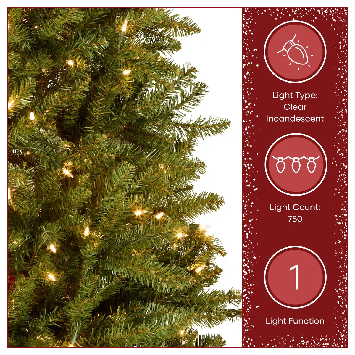 7.5 ft. Pre-Lit Dunhill Fir Hinged Tree with Clear Lights, Plug-In