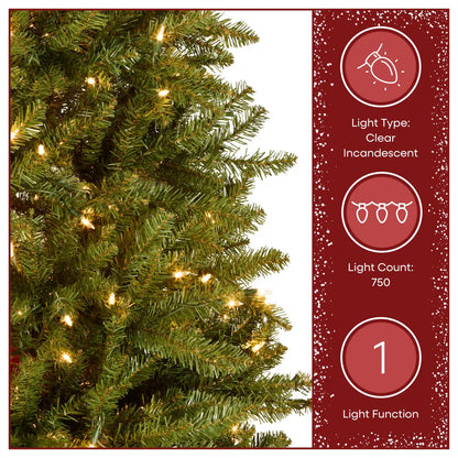 7.5 ft. Pre-Lit Dunhill Fir Hinged Tree with Clear Lights, Plug-In