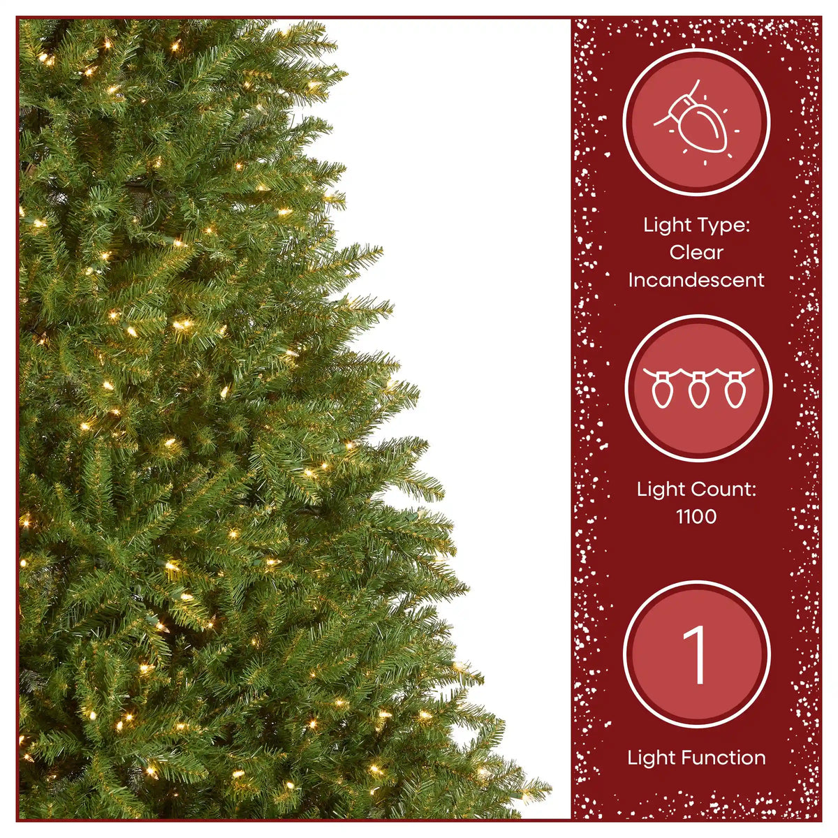 9 ft. Pre-Lit Dunhill Fir Hinged Tree with 1100 Clear Lights