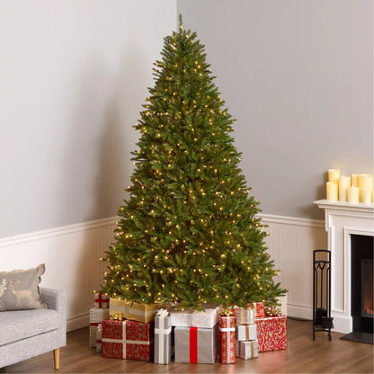 9 ft. Pre-Lit Dunhill Fir Hinged Tree with 900 Clear Lights