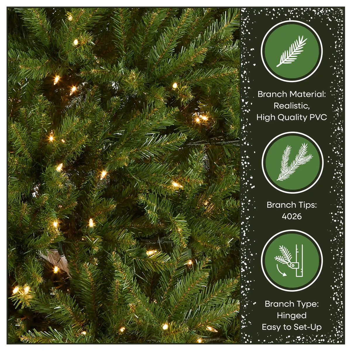 9 ft. Pre-Lit Dunhill Fir Hinged Tree with 900 Clear Lights