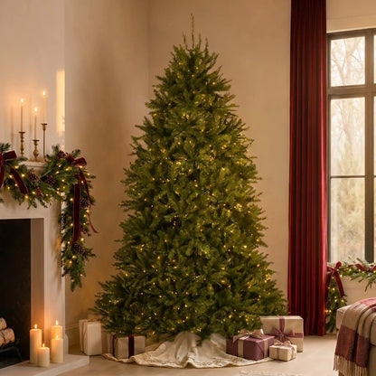 7.5 ft. Pre-Lit Dunhill Fir Hinged Tree with PowerConnect Clear Lights, Plug-In