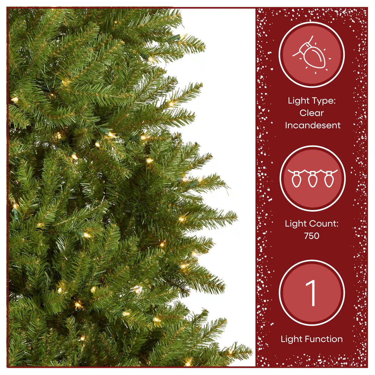 7.5 ft. Pre-Lit Dunhill Fir Hinged Tree with PowerConnect Clear Lights, Plug-In