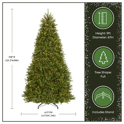 9 ft. Pre-Lit Dunhill Fir Hinged Tree with PowerConnect Clear Lights