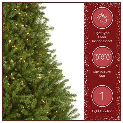 9 ft. Pre-Lit Dunhill Fir Hinged Tree with PowerConnect Clear Lights