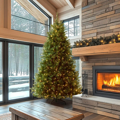 9 ft. Pre-Lit Dunhill Fir Tree with PowerConnect  Dual Color LED Lights, Plug-In