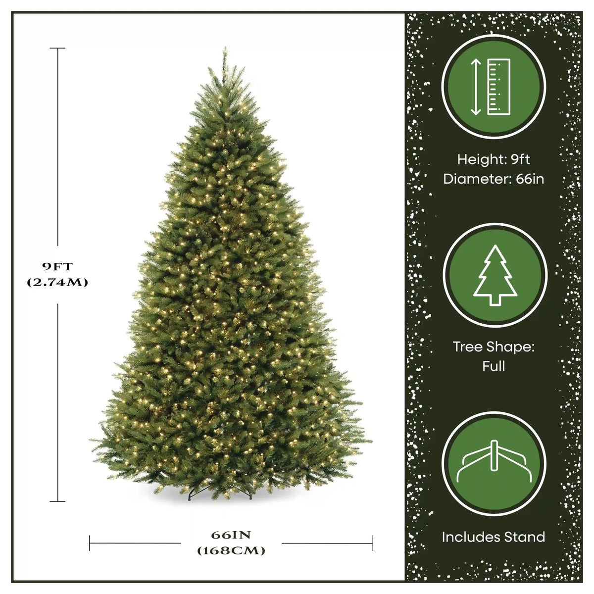 9 ft. Pre-Lit Dunhill Fir Tree with PowerConnect  Dual Color LED Lights, Plug-In