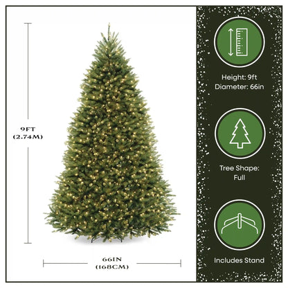 9 ft. Pre-Lit Dunhill Fir Tree with PowerConnect  Dual Color LED Lights, Plug-In