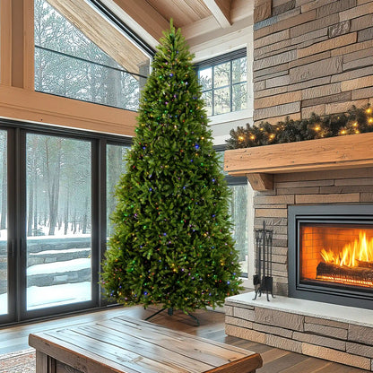 12 ft. Pre-Lit Dunhill Fir Tree with PowerConnect Dual Color LED Lights, Plug-In