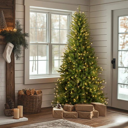 6.5 ft. Pre-Lit Dunhill Fir Slim Tree with Clear Lights