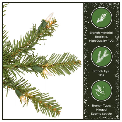 6.5 ft. Pre-Lit Dunhill Fir Slim Tree with Clear Lights