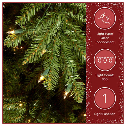 9 ft. Pre-Lit Dunhill Fir Slim Hinged Tree with Clear Lights, Plug-In