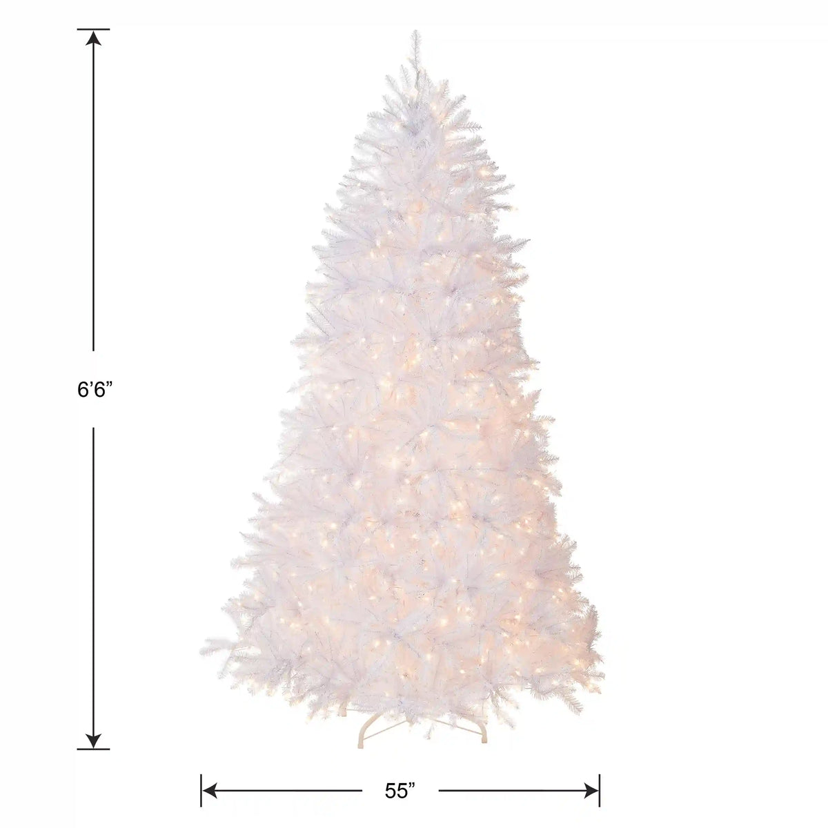 6.5 ft. Pre-Lit Dunhill Fir White Tree with Clear Lights, Plug-In