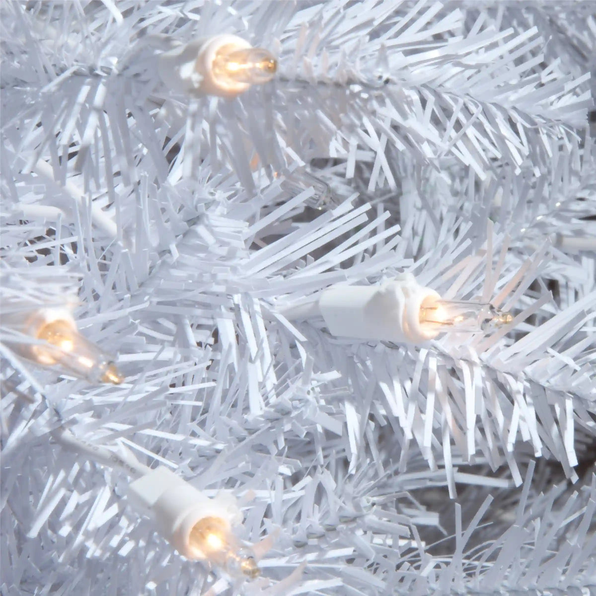 7.5 ft. Pre-Lit Dunhill Fir White Hinged Tree with Clear Lights, Plug-In