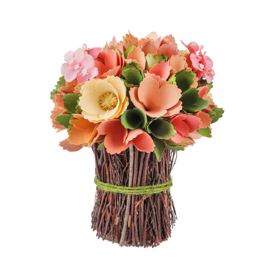 9 in. Spring Colorful Pink Floral Bouquet