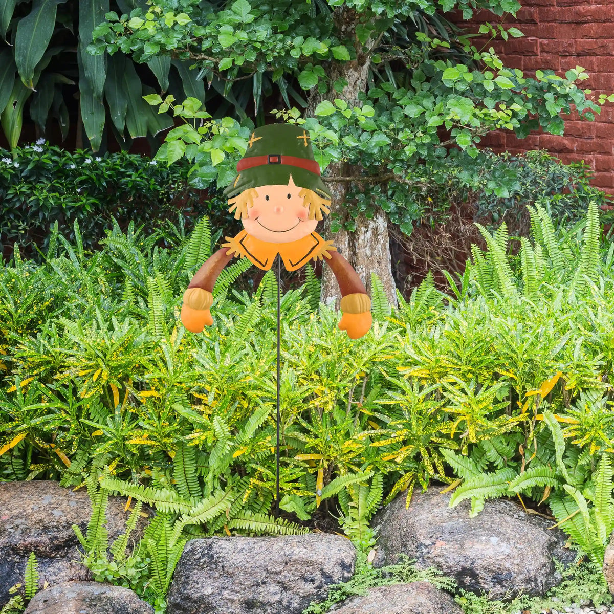 24 in. Scarecrow Boy Garden Stake Outdoor Fall Decoration