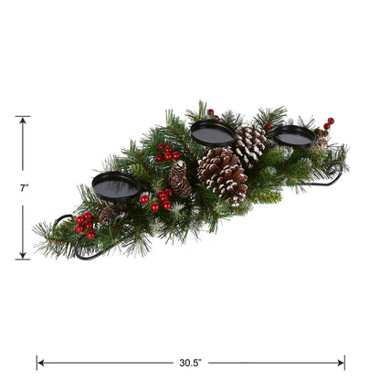 30 in. Frosted Berry Frosted Berry Centerpiece and Candle Holder
