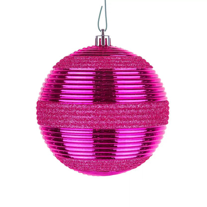 4-Piece Shatterproof Swirling Pink Ornaments