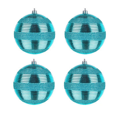 4-Piece Shatterproof Swirling Blue Ornaments