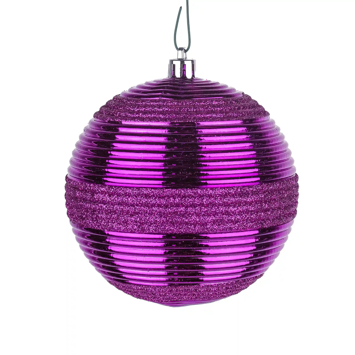 4-Piece Shatterproof Swirling Purple Ornaments