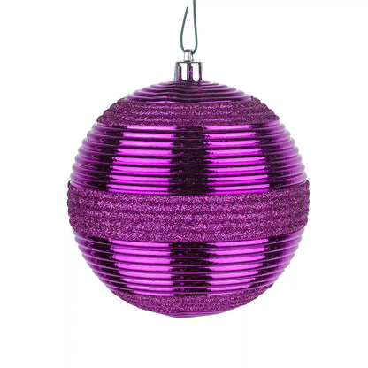 4-Piece Shatterproof Swirling Purple Ornaments