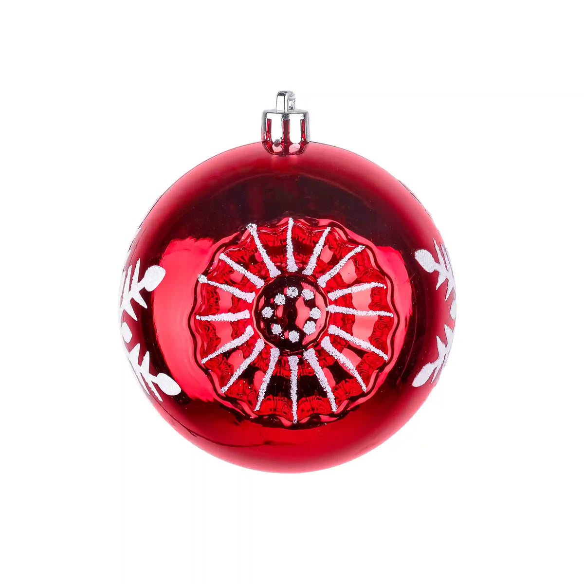 6-Piece Shatterproof Snowflake Red Ornaments