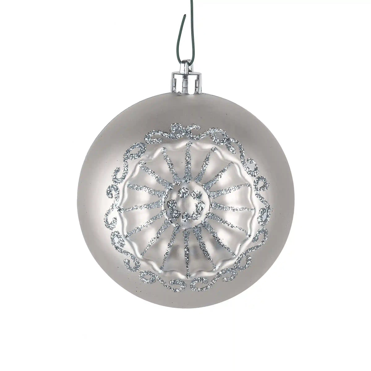 6-Piece Shatterproof Glittering Silver Ornaments