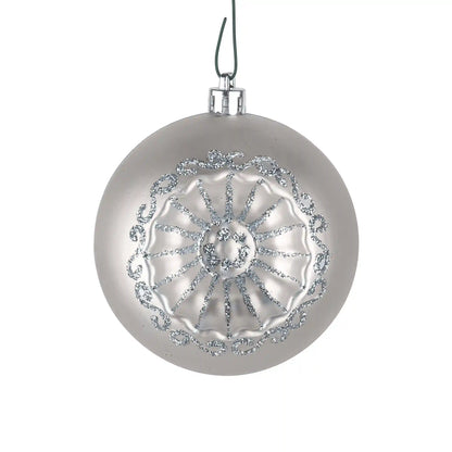 6-Piece Shatterproof Glittering Silver Ornaments