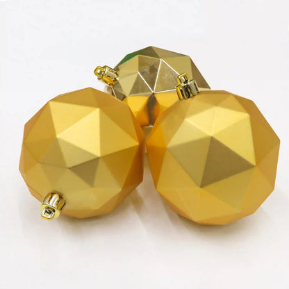 6-Piece Shatterproof Geometric Gold Ornaments