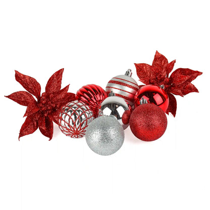 10 in. Red Xmas Ball Set, Shatterproof
