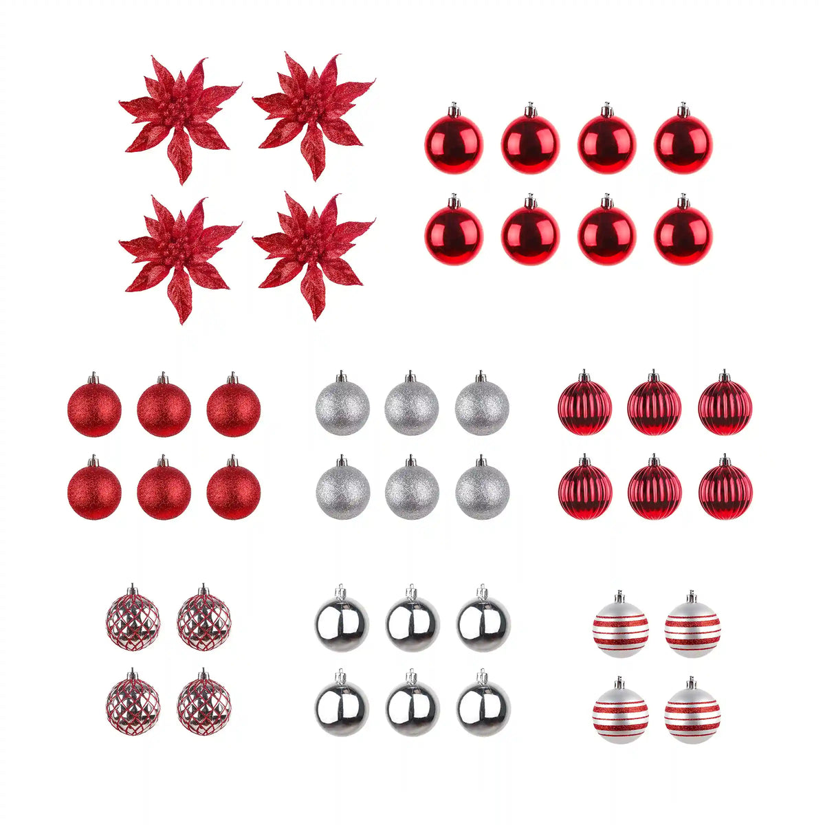 10 in. Red Xmas Ball Set, Shatterproof