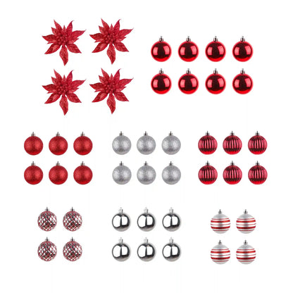 10 in. Red Xmas Ball Set, Shatterproof