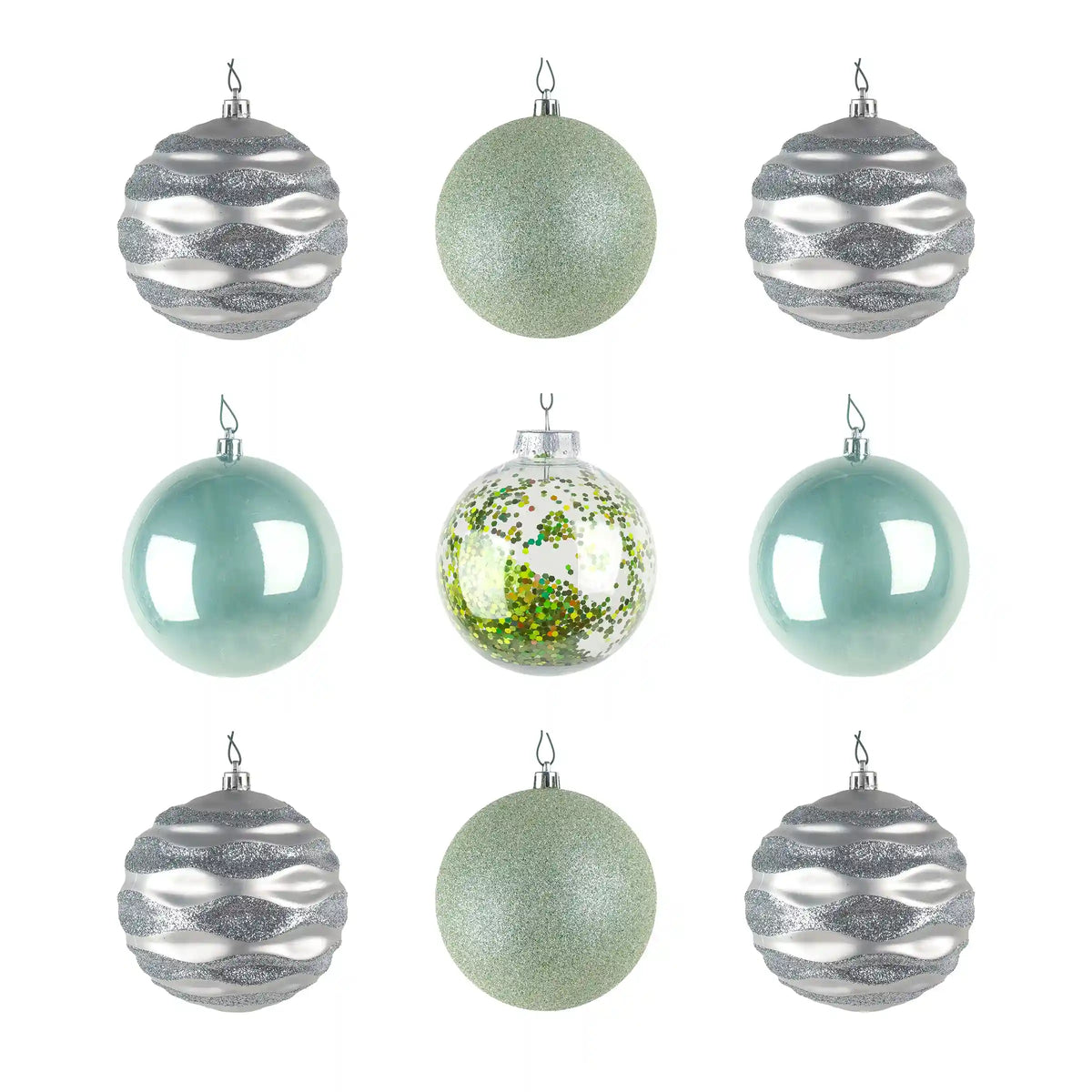 13 in. Mint Xmas Ball Decor Set