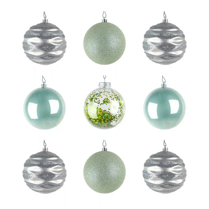 13 in. Mint Xmas Ball Decor Set