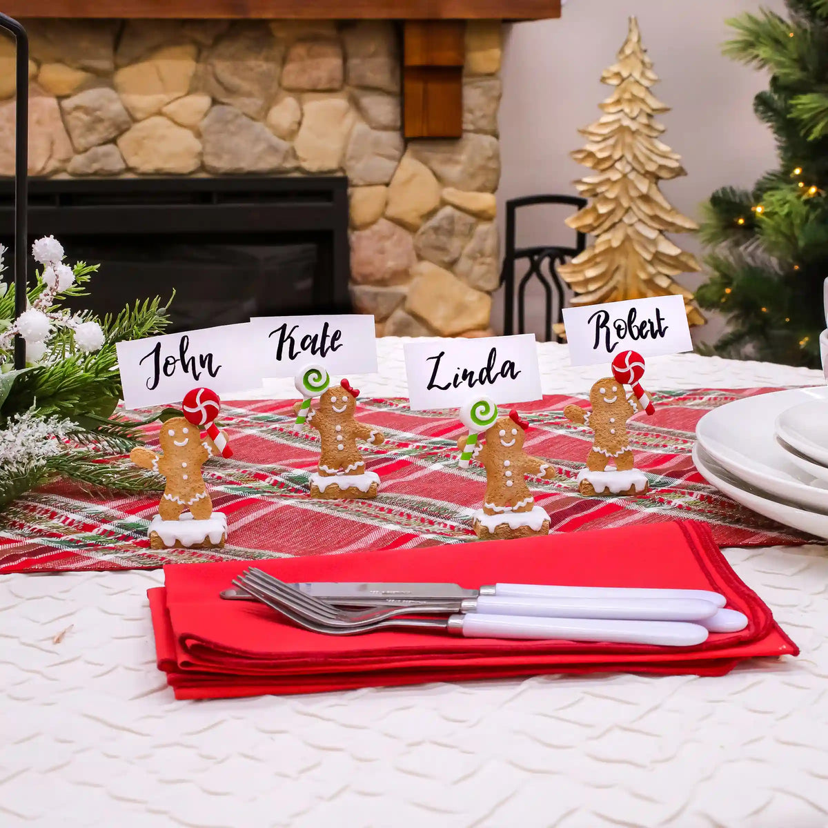 4-Piece Gingerbread Cookie Card Holders