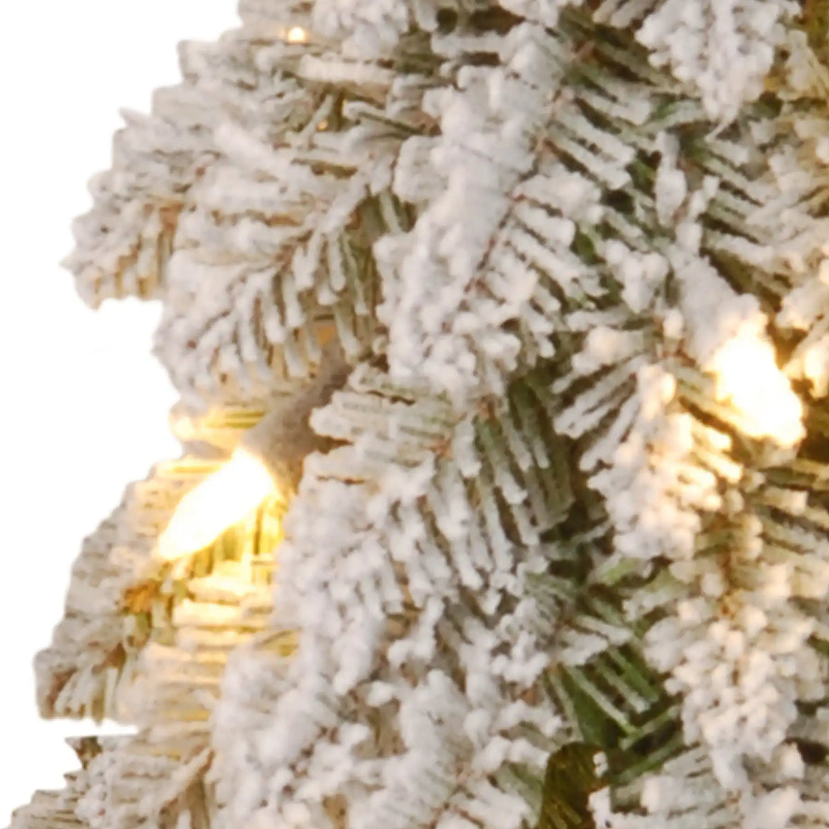 4 ft. Pre-Lit Snowy Downswept Forest Tree with Clear Lights, Plug-In