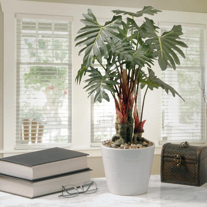 21 in.   Spring Potted Philodendron Plant Decoration Garden Accents in Ceramic Pot
