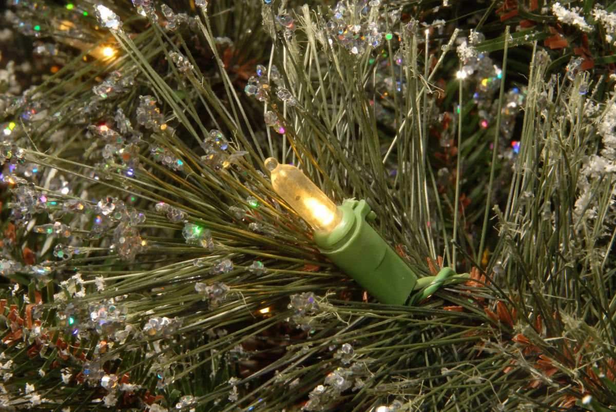 6.5 ft. Pre-Lit Glittery Bristle Slim Tree with Clear Lights, Plug-In