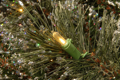 6.5 ft. Pre-Lit Glittery Bristle Slim Tree with Clear Lights, Plug-In