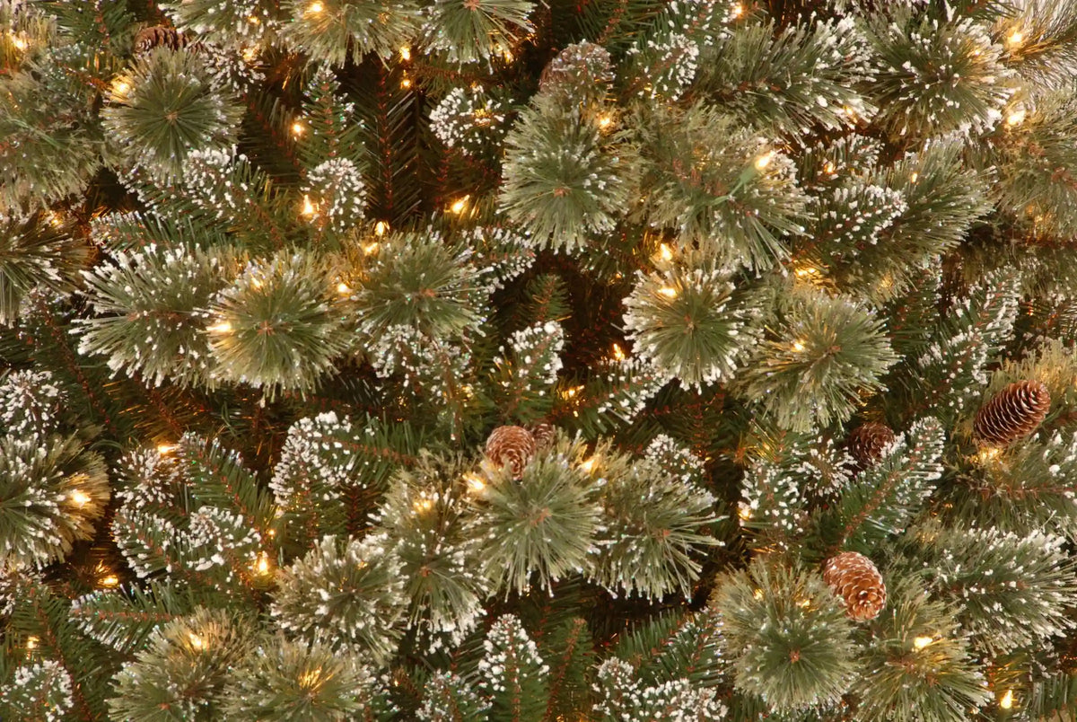 6.5 ft. Pre-Lit Glittery Bristle Slim Tree with Clear Lights, Plug-In