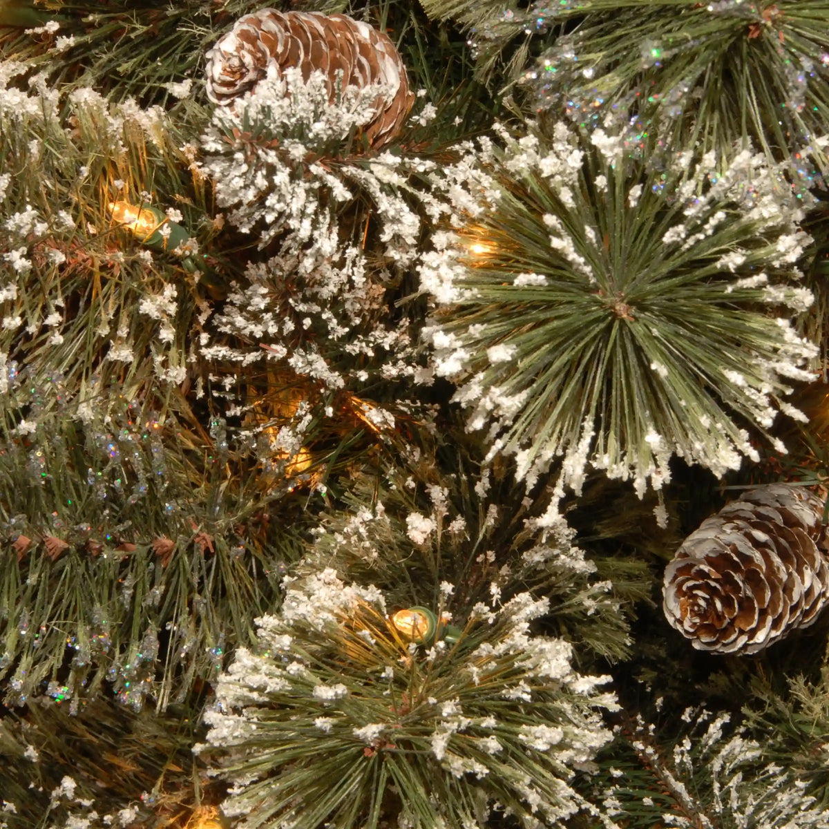 4 ft. Pre-Lit Glittery Bristle Tree with Clear Lights, Plug-In