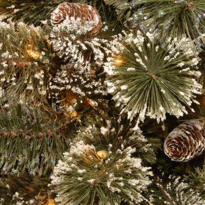 4 ft. Pre-Lit Glittery Bristle Tree with Clear Lights, Plug-In