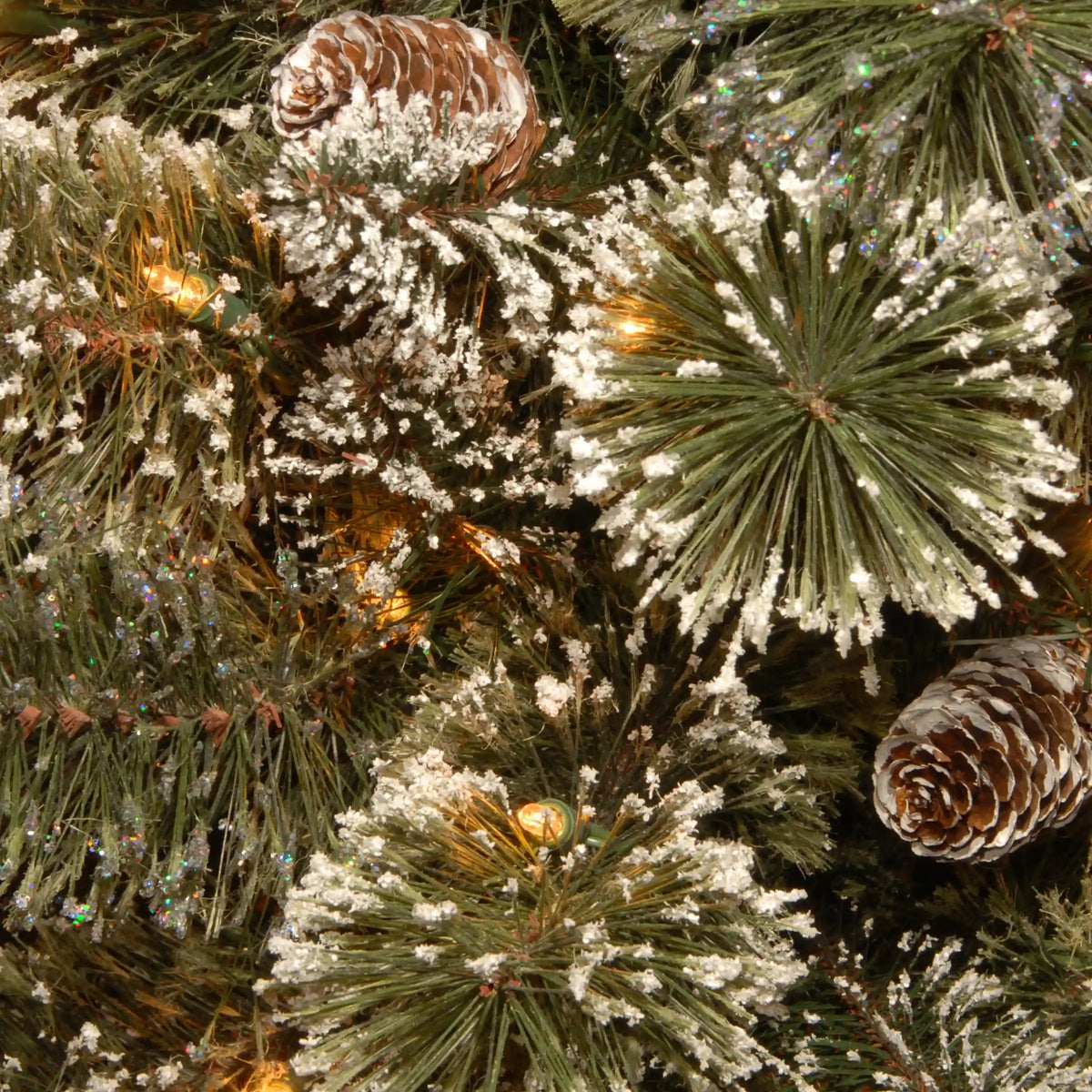 4 ft. Pre-Lit Glittery Bristle Tree with Clear Lights, Plug-In
