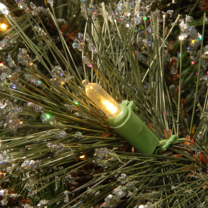 4 ft. Pre-Lit Glittery Bristle Tree with Clear Lights, Plug-In